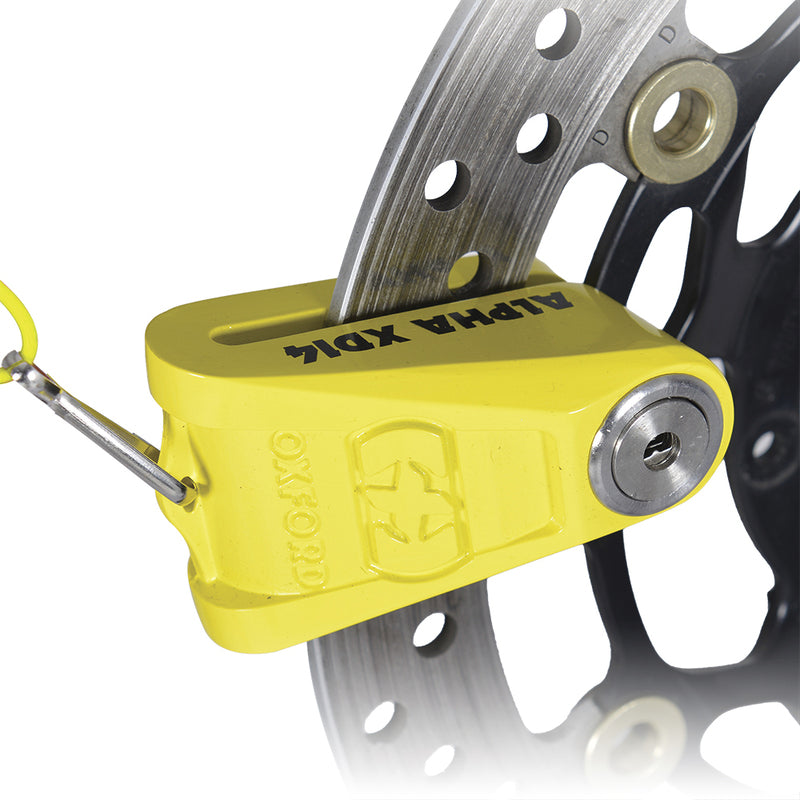 Oxford Disc Bremsschloss Alpha XD14 Disc Lock - Ø14mm Gelb