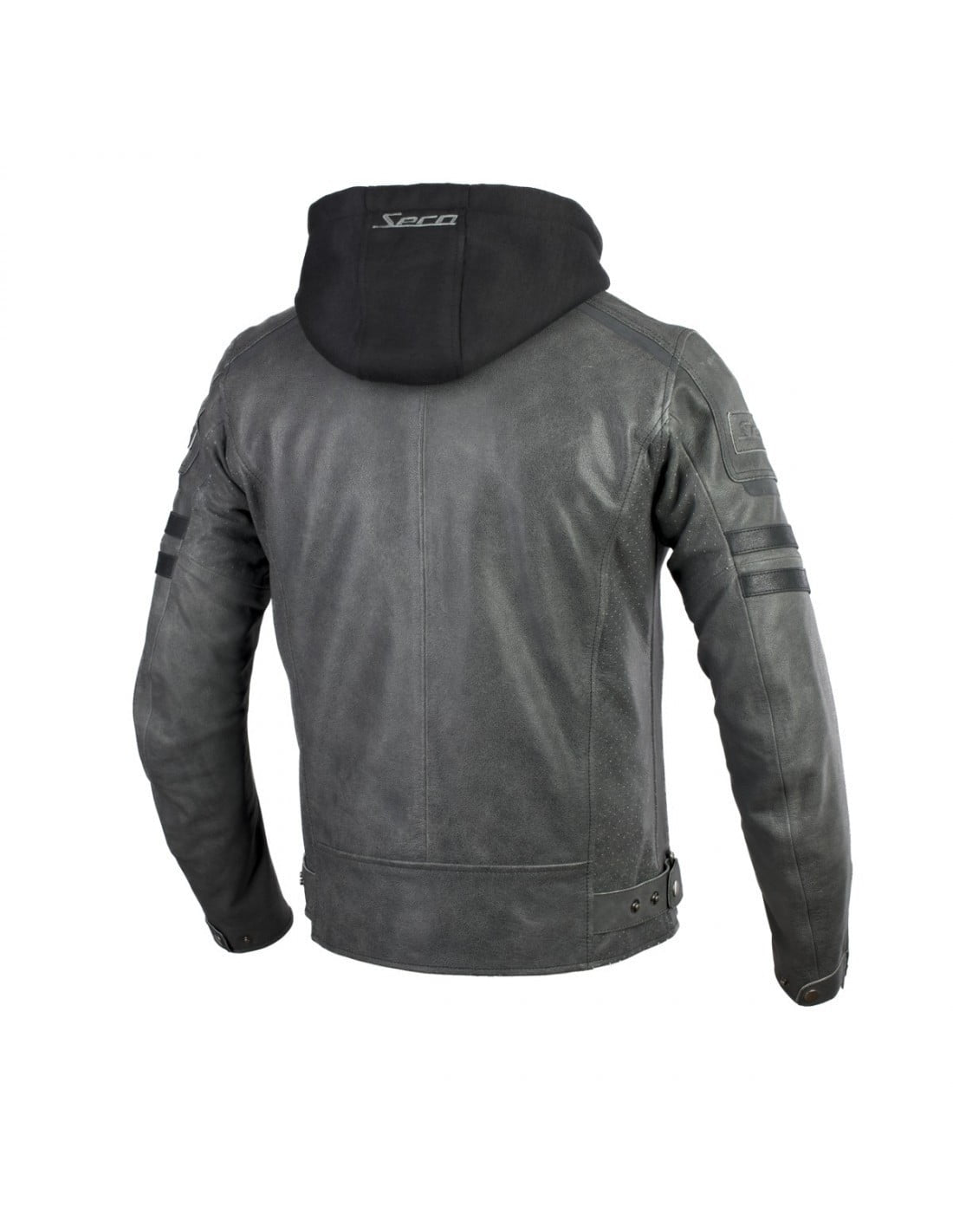 Seca leather mc-jacket horn II gray