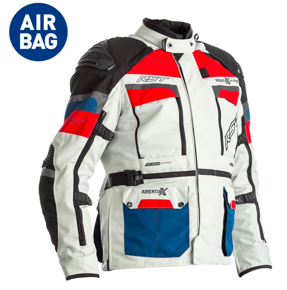 RST Airbag Textil Mc-Jacke Adventure-X Blau /Rot 