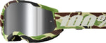 100% Goggles Strata 2 War Camo med spegelglas och kamouflagemönster. Perfekta motocrossglasögon för skydd och stil.