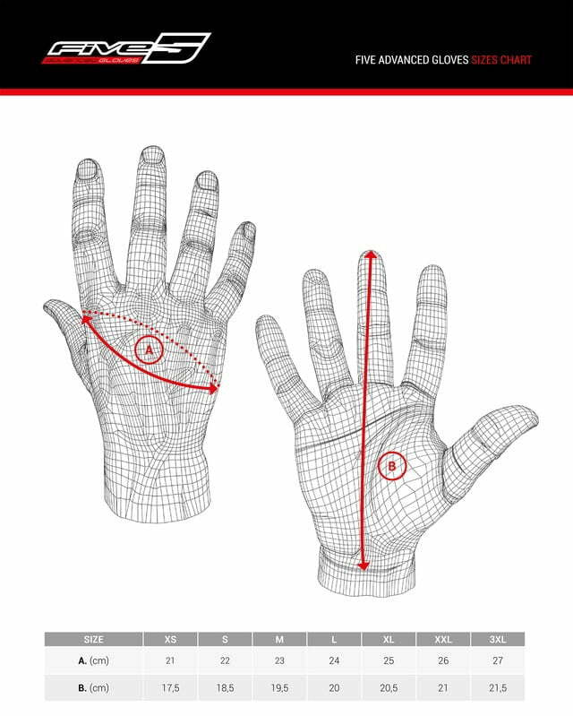 Fünf Cross MC -Handschuhe trx rot