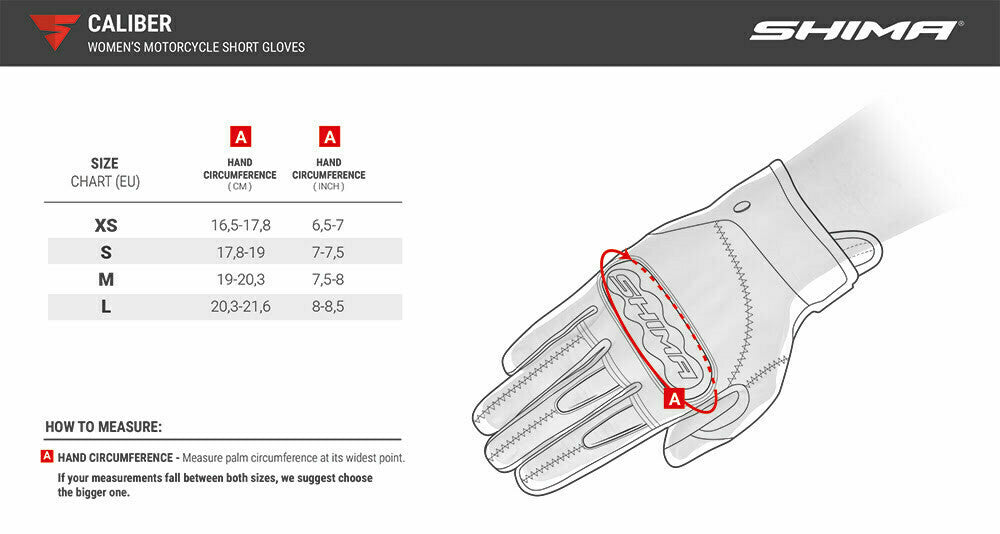 Shima Dam Mc-Handschuhe Kaliber Schwarz 