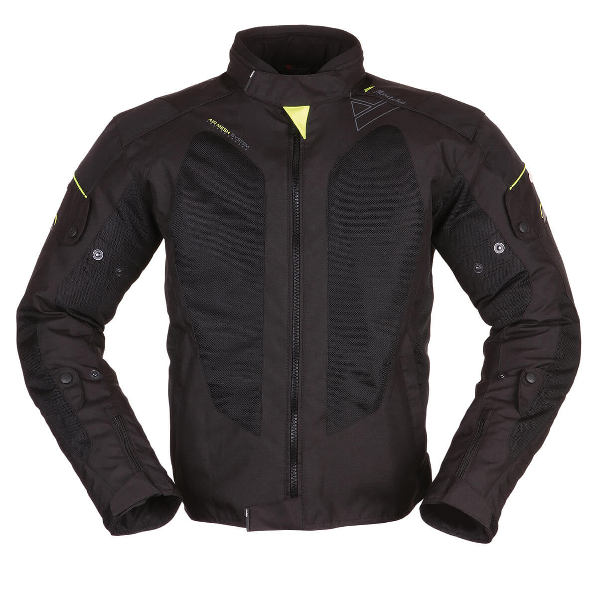 Modeka Textil Motorradjacke Upswing Schwarz /Flu 